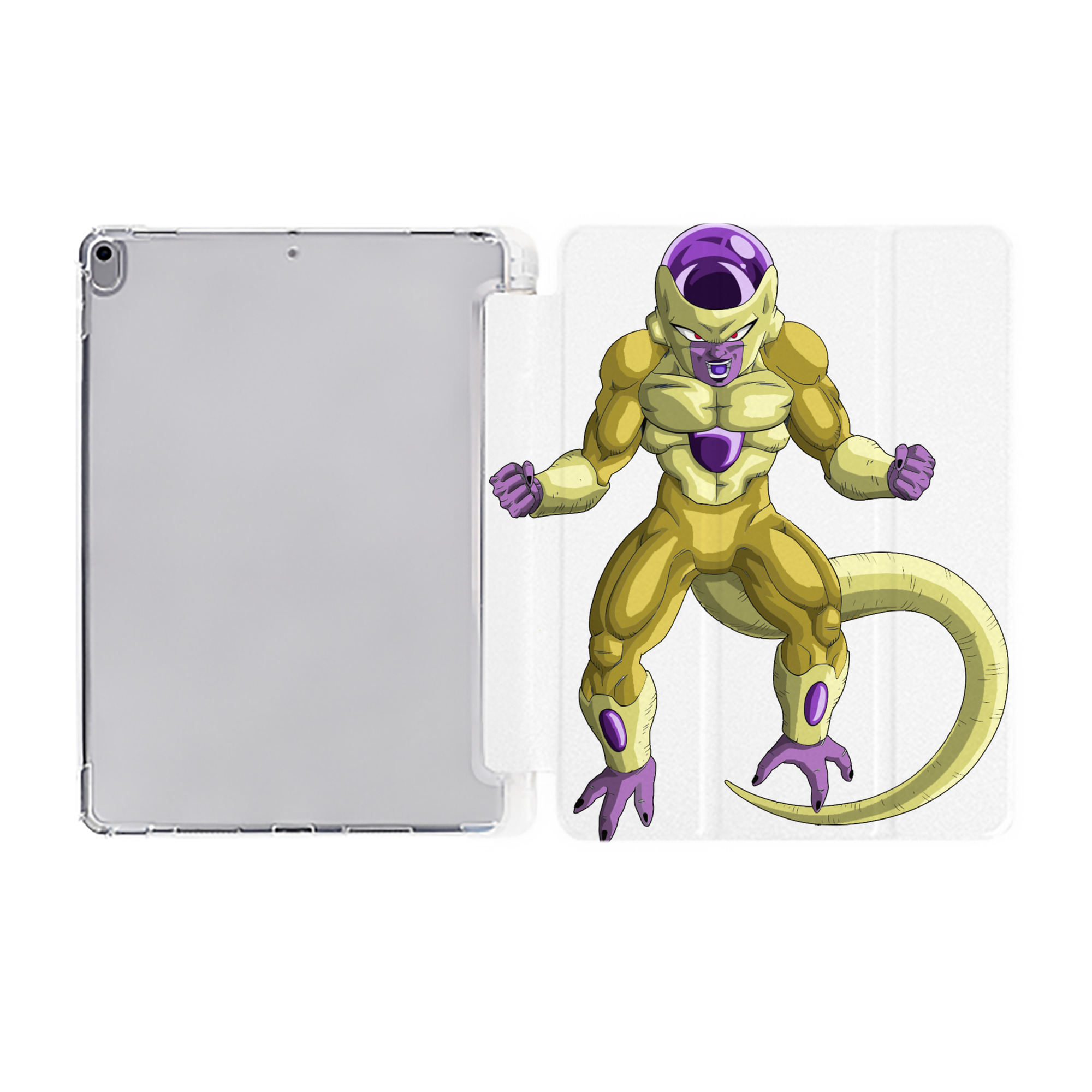 （画像用） ドラゴンボール フリーザ DRAGON BALL Frieza IPad ケース ペン収納付き 三つ折りスタンド PUレザー×シリコン 対応機種9.5/10.5/10.9インチ